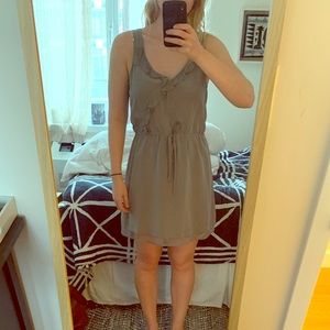 Gray silk mini dress